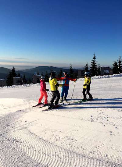 One of the red slopes of the ski resort Spindleruv Mlyn