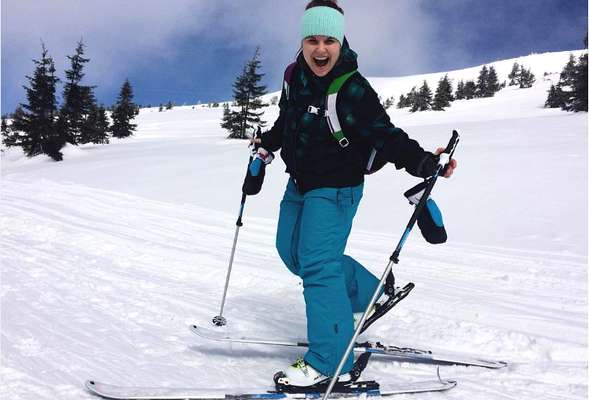 Skiing in the winter resort Spindleruv mlyn