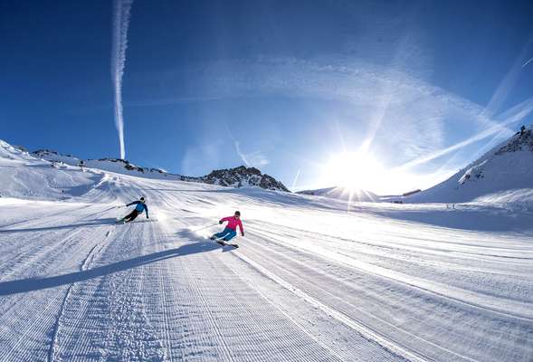 Skiing and snowboarding in the winter resort Spindleruv mlyn