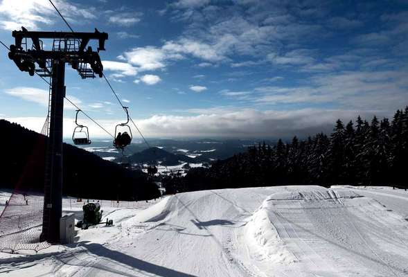 Beautiful views in the winter sports resort Jested