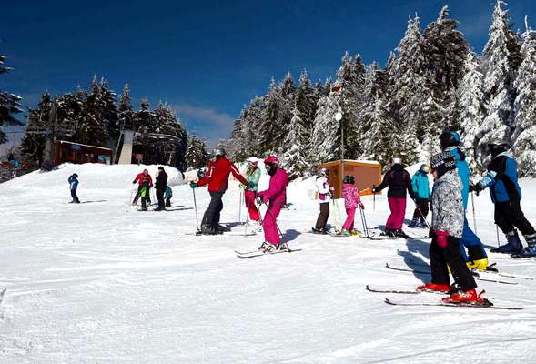 On the top of the red slope
